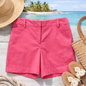 Talbots Pink Perfect Shorts 7” Size 10 Coastal Summer Chino
